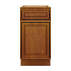 J&K Mocha Glazed K10 Single Door Standard Base Cabinet - 18" W