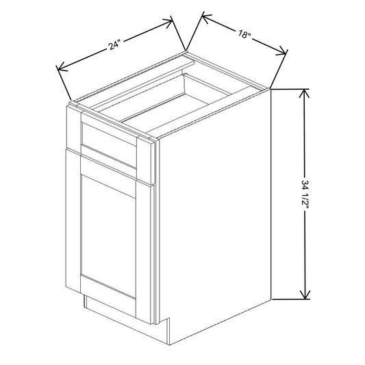 Fabuwood Quest Metro Frost 18" W X 34 1/2" H X 24" D Single Door Base Cabinet