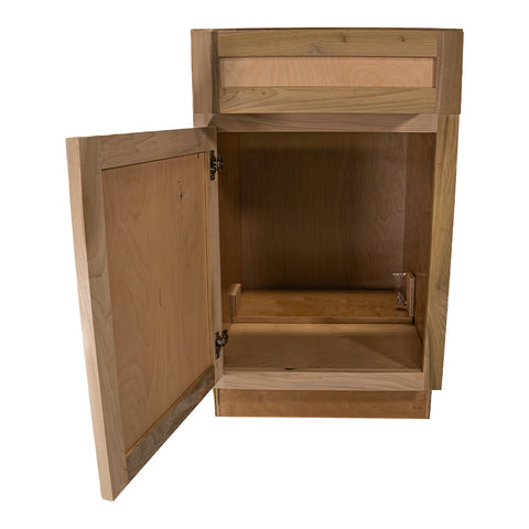 Kitchen Base Cabinet with Drawer | Shaker Style | Unfinished Poplar | 21 in