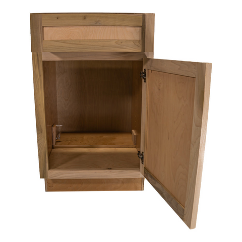 Kitchen Base Cabinet with Drawer | Shaker Style | Unfinished Poplar | 21 in