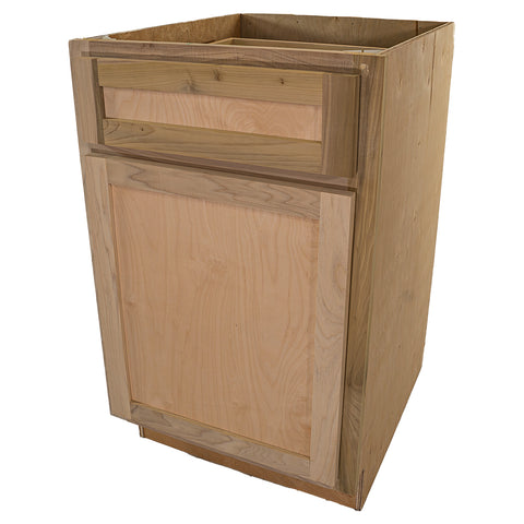 Kitchen Base Cabinet with Drawer | Shaker Style | Unfinished Poplar | 21 in