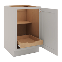 CNC Luxor 5-Piece Misty Grey 21" W Full Height Single Door Base Cabinet W/ 1 Pullout Shelf