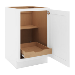 CNC Luxor White 21" W Full Height Single Door Base Cabinet W/ 1 Pullout Shelf