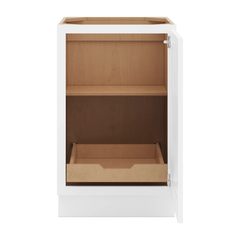 CNC Luxor White 21" W Full Height Single Door Base Cabinet W/ 1 Pullout Shelf