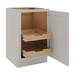 CNC Luxor 5-Piece Misty Grey 21" W Full Height Single Door Base Cabinet W/ 2 Pullout Shelf