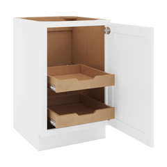 CNC Luxor 5-Piece White 21" W Full Height Single Door Base Cabinet W/ 2 Pullout Shelf
