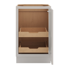 CNC Luxor 5-Piece Misty Grey 21" W Full Height Single Door Base Cabinet W/ 2 Pullout Shelf