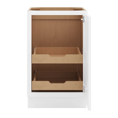 CNC Luxor 5-Piece White 21" W Full Height Single Door Base Cabinet W/ 2 Pullout Shelf