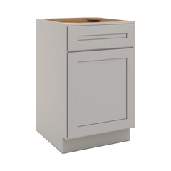 CNC Luxor 5-Piece Misty Grey 21" W Single Door Base Cabinet W/ 1 Pullout Shelf