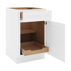CNC Luxor 5-Piece White 21" W Single Door Base Cabinet W/ 1 Pullout Shelf