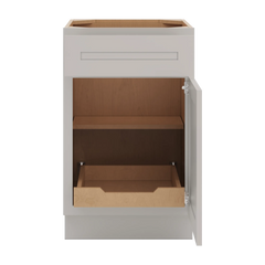CNC Luxor 5-Piece Misty Grey 21" W Single Door Base Cabinet W/ 1 Pullout Shelf
