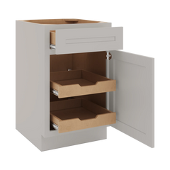 CNC Luxor 5-Piece Misty Grey 21" W Single Door Base Cabinet W/ 2 Pullout Shelf