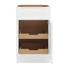 CNC Luxor 5-Piece White 21" W Single Door Base Cabinet W/ 2 Pullout Shelf