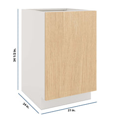 Modernform Cabinet Natural Oak 21" W X 34 1/2" H X 24" D Full Height Single Door Base Cabinet