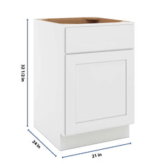 CNC Luxor White 21" W X 32 1/2" H Single Door Base Cabinet