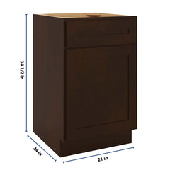 CNC Luxor Espresso 21" W Single Door Base Cabinet