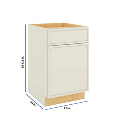 Modernform Cabinet Slim Dove White 21" W X 34 1/2" H X 24" D Single Door Base Cabinet