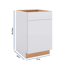 Modernform Cabinet Matte White 21" W X 34 1/2" H X 24" D Single Door Base Cabinet