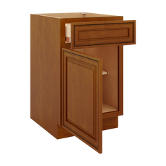 J&K Mocha Glazed K10 Single Door Standard Base Cabinet - 21" W