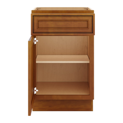 J&K Mocha Glazed K10 Single Door Standard Base Cabinet - 21" W