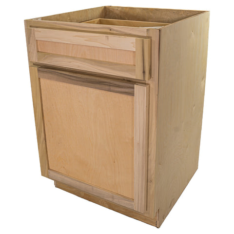 Kitchen Sink Base Cabinet | Unfinished Poplar | Shaker Style | 24 in