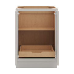 CNC Luxor Misty Grey 24" W Full Height Double Door Base Cabinet W/ 1 Pullout Shelf