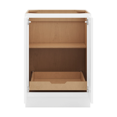 CNC Luxor White 24" W Full Height Double Door Base Cabinet W/ 1 Pullout Shelf