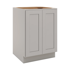 CNC Luxor 5-Piece Misty Grey 24" W Full Height Double Door Base Cabinet W/ 2 Pullout Shelf
