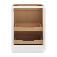 CNC Luxor White 24" W Full Height Double Door Base Cabinet W/ 2 Pullout Shelf