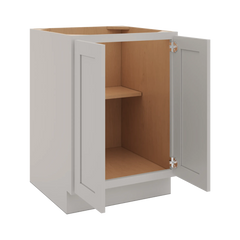 CNC Luxor 5-Piece Misty Grey 24" W Full Height Double Door Base Cabinet