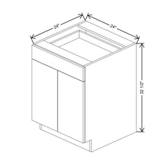 CNC Luxor 5-Piece White 24" W X 32 1/2" H  Single Drawer Double Door Base Cabinet
