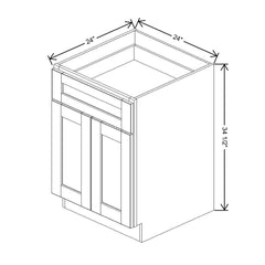 J&K Almond S2 Double Door Standard Base Cab - 24" W
