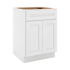 CNC Luxor 5-Piece White 24" W 1 Drawer Double Door Base Cabinet W/ 1 Pullout Shelf