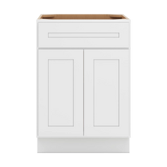 CNC Luxor 5-Piece White 24" W 1 Drawer Double Door Base Cabinet W/ 1 Pullout Shelf