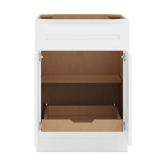 CNC Luxor 5-Piece White 24" W 1 Drawer Double Door Base Cabinet W/ 1 Pullout Shelf