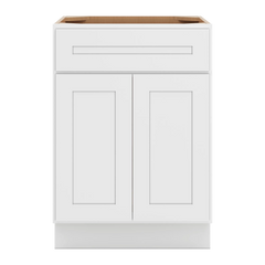 CNC Luxor 5-Piece White 24" W 1 Drawer Double Door Base Cabinet W/ 2 Pullout Shelf
