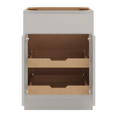 CNC Luxor Misty Grey 24" W 1 Drawer Double Door Base Cabinet W/ 2 Pullout Shelf