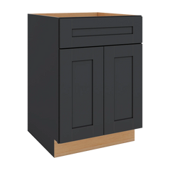 Modernform Cabinet Onyx Black Shaker 24" W X 34 1/2" H X 24" D Double Door Base Cabinet