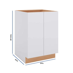 Modernform Cabinet Matte White 24" W X 34 1/2" H X 24" D Full Height Double Door Base Cabinet
