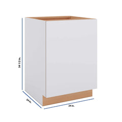 Modernform Cabinet Matte White 24" W X 34 1/2" H X 24" D Full Height Single Door Base Cabinet