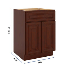 J&K Mahogany J5 Double Door Standard Base Cab - 24" W
