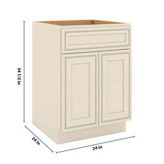 J&K Pearl Glazed H9 Double Door Standard Base Cab - 24" W