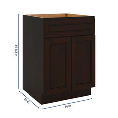 J&K Espresso K8 Double Door Standard Base Cab - 24" W