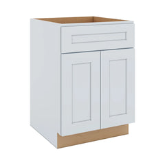 J&K White Shaker S8 Double Door Standard Base Cab - 24" W