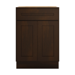CNC Luxor Espresso 24" W 1 Drawer Double Door Base Cabinet