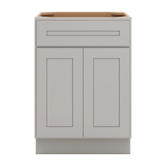 CNC Luxor 5-Piece Misty Grey 24" W 1 Drawer Double Door Base Cabinet