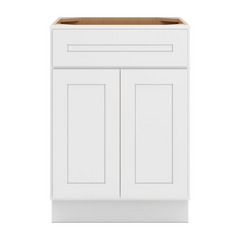 CNC Luxor 5-Piece White 24" W 1 Drawer Double Door Base Cabinet