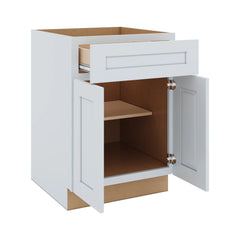 J&K White Shaker S8 Double Door Standard Base Cab - 24" W