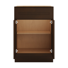 CNC Luxor Espresso 24" W 1 Drawer Double Door Base Cabinet