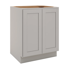 CNC Luxor 5-Piece Misty Grey 27" W Full Height Double Door Base Cabinet W/ 1 Pullout Shelf